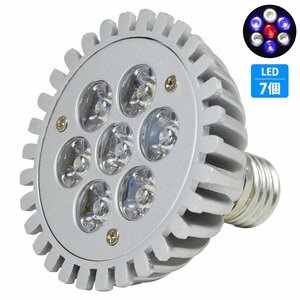 【新品即納】 7LED 青3白3赤1 7W 口金 E26 水槽 用 スポット ライト 電球 アクアリウム 電球 照明 植物育成 水草 サンゴ 熱帯魚 観賞魚 LED