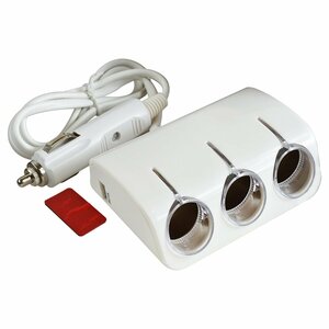 LED cigar socket USB+3 ream power supply extender 12V/24V white power supply sigasoke