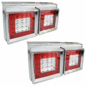 [ new goods immediate payment ] [ left right set ] all-purpose truck full LED 24V rectangle tail lamp 2 ream red / white tail light dump 