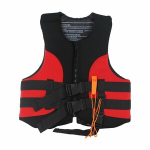 [ new goods immediate payment ] floating the best ( pipe attaching ) life jacket L size : dress length 48cmx width of a garment 46cmx thickness 6cm corresponding weight :55kg~65kg red life jacket 