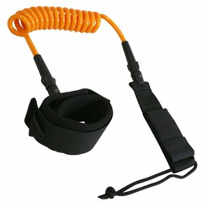 [ new goods immediate payment ] coil leash cord double swivel 5ft soft board Short boat surfboard body board surfing orange 