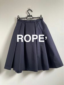 1回のみ着用 ROPE’ ロペ 美ラインフレアスカート 極美品 ネイビー