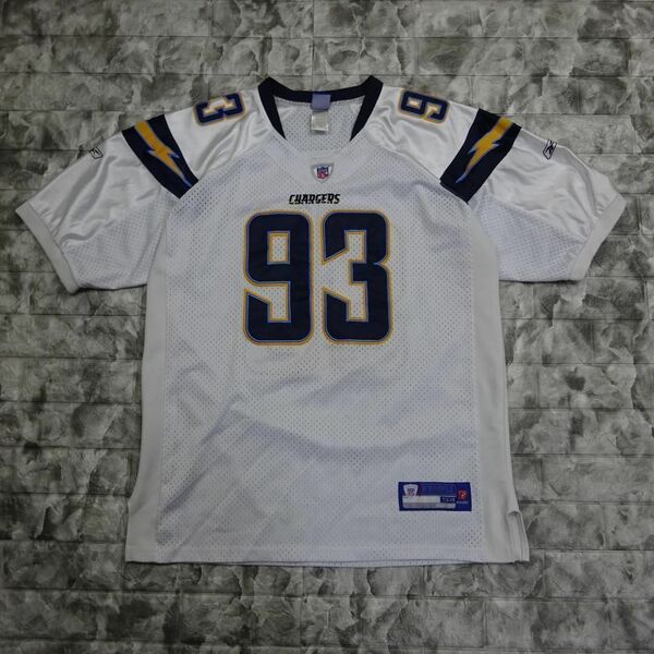 NFL×Reebok ゲームシャツ サイズ54 ホワイト CASTILLD 半袖 7914