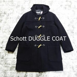  Schott duffle coat size 38 black USA made hood toggle button 7380