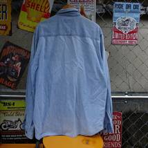 ハーレーダビッドソン デニムシャツ XL ブルー 胸ポケット 刺繍ロゴ 長袖 青 9585_画像3