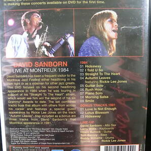 DAVID SANBORN / LIVE AT MONTREUX 1984 デヴィッド・サンボーン *DVD *RICKIE LEE JONES, HIRAM BULLOCK, BUDDY WILLIAMS, TOM BARNEYの画像2