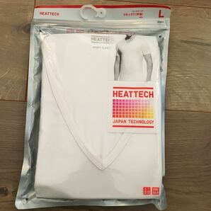 ユニクロ ヒートテック ＶネックＴ半袖 Ｌサイズ 白 UNIQLO HEATTECH の画像1