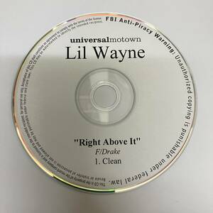 裸2020 HIPHOP,R&B LIL WAYNE - RIGHT ABOVE IT シングル CD 中古品