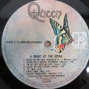 ◇A6908 レコード/LP盤「クイーン QUEEN / オペラ座の夜 A Night At The Opera」P-10075E エレクトラ ELEKTRA RECORDSの画像6