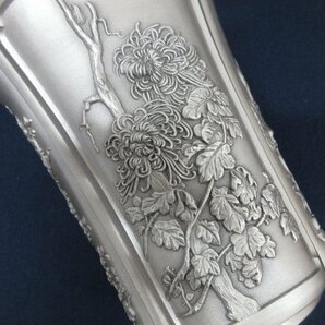 A6078 金属工芸「ロイヤルセランゴール ピューター製 フラワーベース Selangor Pewter ペトロナス社」元箱 花瓶 花器 マレーシア 錫の画像5