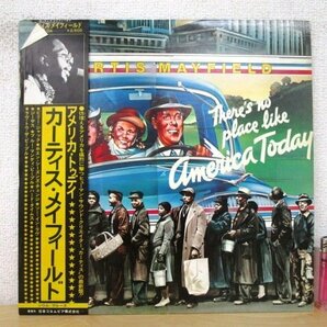 ◇F2670 LPレコード「【見本盤/帯付】アメリカ・トゥデイ / カーティス・メイフィールド CURTIS MAYFIELD」YX-7037-DA コロムビア プロモ盤の画像1