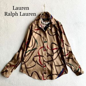 3点送料無料☆未使用タグ付き Lauren Ralph Lauren　ローレンラルフローレン　馬具柄　総柄　シャツ　ブラウス　M