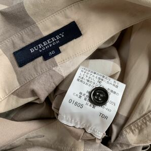 3点送料無料☆BURBERRY LONDON バーバリーロンドン チェック柄 ロング丈 シャツ お袖ロールアップ ３８の画像7