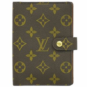 本物 ルイヴィトン LOUIS VUITTON LV アジェンダ PM モノグラム 手帳カバー システム手帳 ブラウン R20005