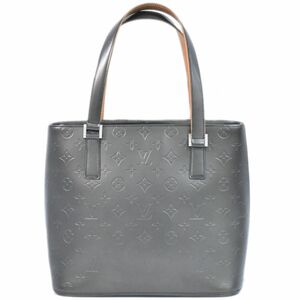 本物 ルイヴィトン LOUIS VUITTON LV ストックトン モノグラムマット レザー トートバッグ ハンドバッグ ノワール ブラック M55112