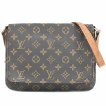 本物 ルイヴィトン LOUIS VUITTON LV ミュゼットタンゴ ショート モノグラム ショルダーバッグ ブラウン M51257_画像1