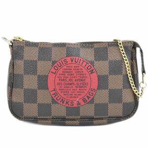 本物 ルイヴィトン LV LOUIS VUITTON ミニ ポシェットアクセソワール T＆B ダミエ エベヌ ハンドバッグ ポーチ ブラウン N58011