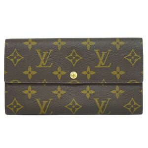 本物 ルイヴィトン LOUIS VUITTON LV ポシェットポルトモネ クレディ モノグラム 長財布 ブラウン M61725