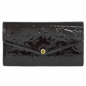 本物 ルイヴィトン LOUIS VUITTON LV ポルトフォイユ サラ ヴェルニ レザー 長財布 アマラント M90152