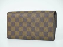 本物 ルイヴィトン LOUIS VUITTON LV ポルトフォイユサラ ダミエ エベヌ 長財布 ロングウォレット ブラウン N61734_画像2