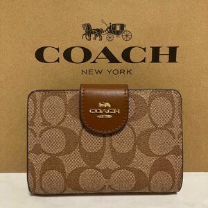 新品　COACH 長財布　コーチ　二つ折り財布　レディース メンズ ブラック ブラウン シグネチャー