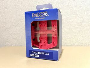 MKS 三ヶ島製作所 自転車 ペダル GRAFIGHT-XX グラファイト-XX 1/2インチ芯 レッド　赤