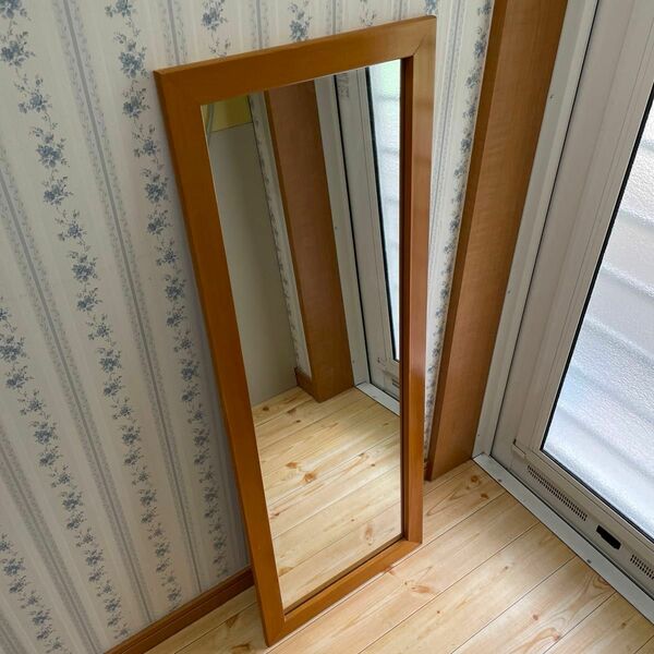 木製　壁掛け　鏡 姿見 ウォールミラー