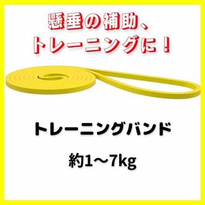 トレーニング向上！レジスタンスバンド　イエロー　トレーニングチューブ　懸垂