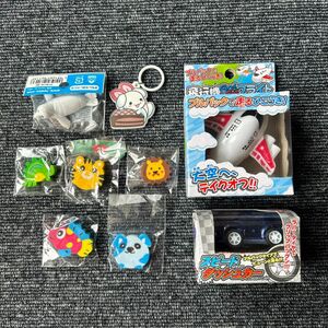 【新品未使用】おもちゃ　お子様ランチ　景品　おまけ　飛行機　車　おもしろ消しゴム ミニカー