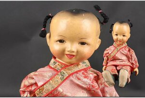 [URA]中国アンティーク童子人形/13-4-100/　(検索)骨董/人形/置物/ドール