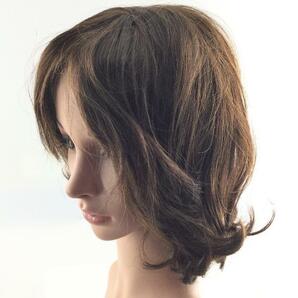 ヘアウィッグ 坂巻哲也プロデュース 人毛MIX クラッシィカールボブ 3Dライトブラウンの画像2