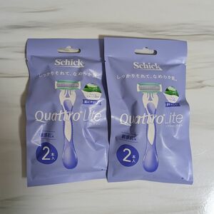 【2個セット】schick シッククアトロライト敏感肌用2本セットシェービング