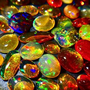 遊色効果抜群!!☆天然ファイアオパールおまとめ100ct☆A ルース 裸石 宝石 ジュエリー jewelry fire opal 遊色 虹 