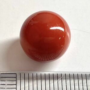 ☆天然本珊瑚 約2.9g☆A 14.31ct 約12.5×12.3mm ルース 裸石 宝石 コーラル さんご 丸珠 coral jewelry DC0/EA5 