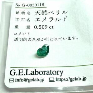 ☆天然エメラルド0.509ct☆A 約6.5×4.3mm ルース 裸石 宝石 ジュエリー ベリル jewelry beryl emerald テDG0の画像3