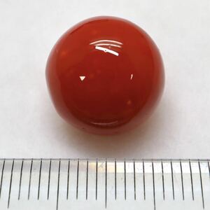 ☆天然本珊瑚約3.5g☆A 約17.748ct 約13.3×13.7mm ルース 裸石 宝石 coral コーラル さんご 丸珠 DA0/DA0 テEB0