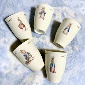 * unused * Peter Rabbit * free cup *5 customer set * popular brand tableware, character *