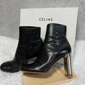 CELINE セリーヌ　バンバンブーツ　フィービー期　メタルヒール　黒　本革　