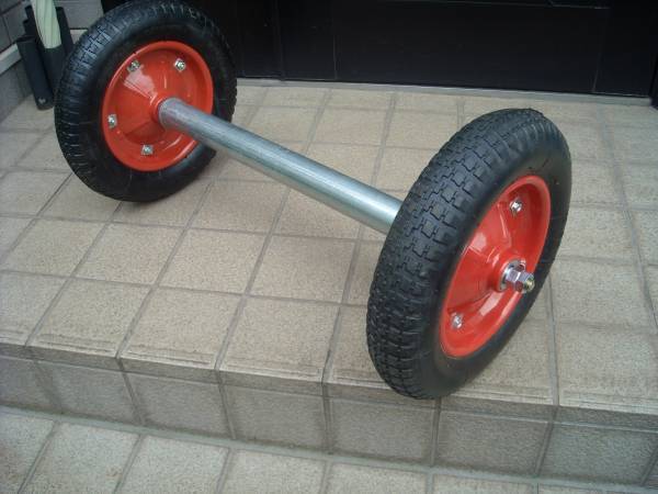 ☆単管の車軸☆一輪車タイヤ用☆700mm☆2本〔車軸のみ〕