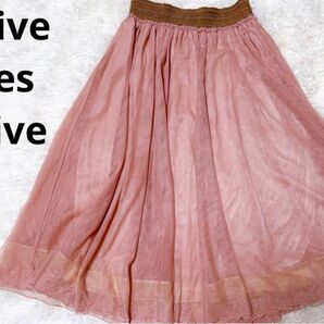 Olive des olive レーススカート　ピンク系　フリーサイズ　美品