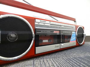 [ worth seeing ] SHARP sharp double radio-cassette QT-77R Showa Retro W radio-cassette 