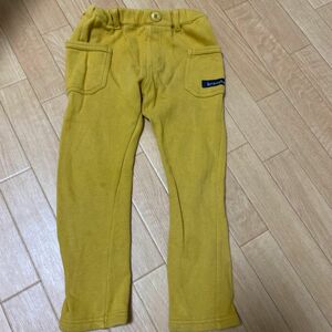 黄色　ズボン　長ズボン　男の子　女の子　冬　厚手　ポケット付き　120 パンツ