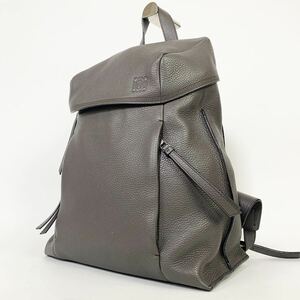 1 jpy * beautiful goods * LOEWE Loewe / rucksack /T backpack small /k loud ( light gray )/ leather backpack hole gram Logo 