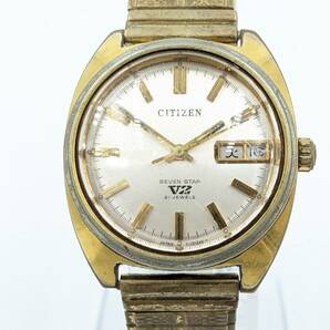 1000円～【可動品】CITIZEN シチズン 腕時計 SEVEN STAR V2 21石 デイデイト メンズ 男性 腕時計 シルバー文字盤 ゴールドの画像1