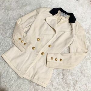 1 jpy ~ super rare CHANEL Chanel double jacket blaser switch bai color gold button Vintage 90s yellow gold period white 