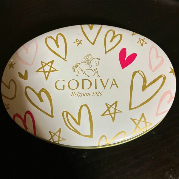 ゴディバ GODIVA 缶ケース 幅13cm 縦9.5cm 厚み約2.5cm