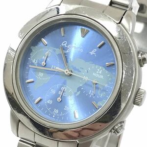 Agnes B Anesbee Watch v654-6100 кварцец аналоговый круглый круглый синий серебряный серебряный серебряный