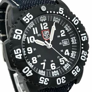 美品 LUMINOX ルミノックス Navy Seals ネイビーシールズ 腕時計 3050/3950 クオーツ アナログ ラウンド ブラック カレンダー 動作確認済みの画像1