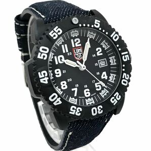 美品 LUMINOX ルミノックス Navy Seals ネイビーシールズ 腕時計 3050/3950 クオーツ アナログ ラウンド ブラック カレンダー 動作確認済みの画像4