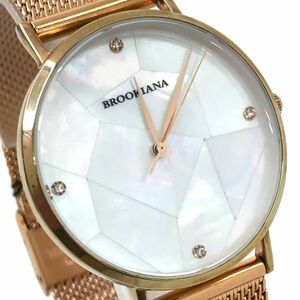 新品 BROOKIANA ブルッキアーナ 腕時計 クオーツ BA3101-RPWMRG アナログ シェル ホワイト ゴールド シンプル コレクション おしゃれ